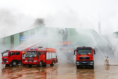 Tổ chức diễn tập phương án chữa cháy tại Khu công nghiệp Mai Sơn