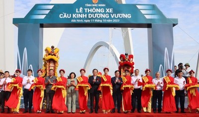 Bắc Ninh: Khánh thành Cầu vòm thép Kinh Dương Vương cao nhất Việt Nam