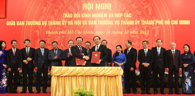 Hà Nội và TP Hồ Chí Minh ký biên bản ghi nhớ 10 nội dung hợp tác phát triển