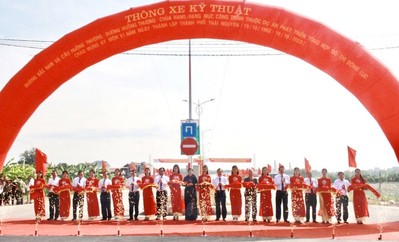 Chính thức thông xe cầu vượt sông lớn nhất tỉnh Thái Nguyên
