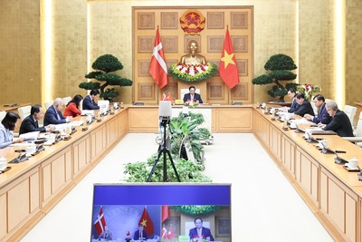 Thủ tướng Chính phủ Phạm Minh Chính hội đàm trực tuyến với Thủ tướng Đan Mạch Mette Frederiksen