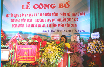 Quỳnh Lưu- Nghệ An: Lễ công bố và đón nhận xã đạt chuẩn “Nông thôn mới nâng cao”