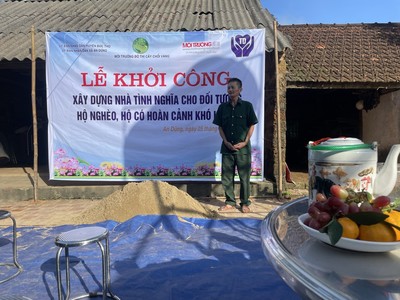 Hà Tĩnh: Khởi công xây nhà nhân ái cho gia đình thương binh nghèo ở huyện Đức Thọ
