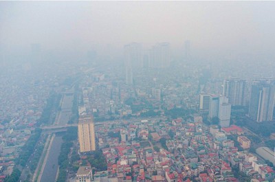 Sáng nay, Hà Nội lọt Top 7 thành phố có chỉ số ô nhiễm không khí cao nhất