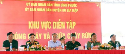 Bình Phước: Diễn tập phòng thủ dân sự ứng phó sự cố cháy rừng và tìm kiếm cứu nạn năm 2023