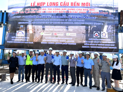 Hợp long cầu Bến Mới hơn 360 tỷ đồng nối Nam Định - Ninh Bình