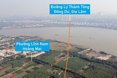 Cận cảnh vị trí Hà Nội quy hoạch thêm cầu vượt sông Hồng nằm giữa cầu Thanh Trì và Ngọc Hồi