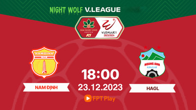 VTV5 Trực tiếp bóng đá Nam Định vs HAGL, 18h00 hôm nay 23/12, V-League 2023/24