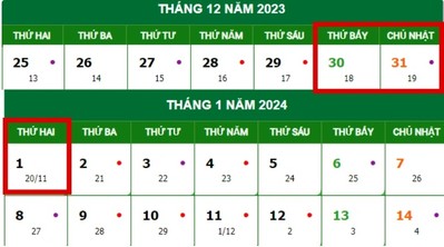 Lịch nghỉ tết Dương lịch 2024 của học sinh, sinh viên chi tiết