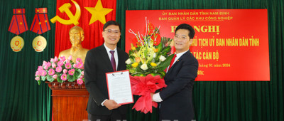 Ông Nguyễn Vũ Chiên giữ chức Phó Trưởng Ban Quản lý các Khu công nghiệp tỉnh Nam Định