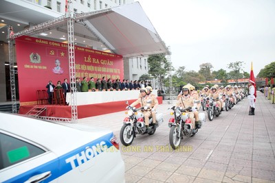 Công an Thái Bình ra quân bảo đảm an ninh trật tự Tết Nguyên đán 2024