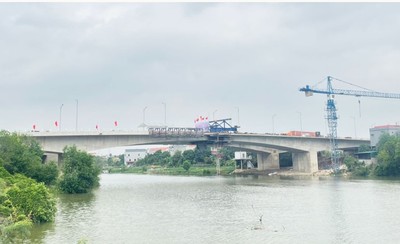 Hợp long cầu Đồng Sơn mở rộng (TP Bắc Giang)