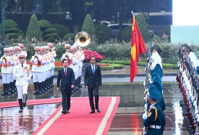 Chủ tịch nước Võ Văn Thưởng chủ trì lễ đón và hội đàm với Tổng thống Indonesia
