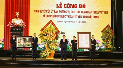 Lễ công bố thành lập thị xã Việt Yên, tỉnh Bắc Giang