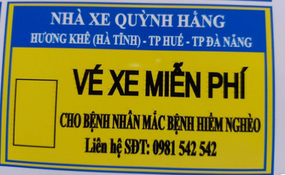 Nhà xe Quỳnh Hằng hỗ trợ cho bệnh nhân ung thư giá vé 0 đồng