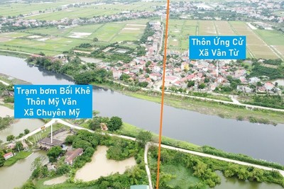 Toàn cảnh vị trí quy hoạch cầu vượt sông Nhuệ qua Phú Xuyên, Hà Nội trên tuyến cao tốc Tây Bắc - QL5