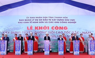 Khởi công dự án đường nối cao tốc Bắc-Nam, Quốc lộ 1 đi cảng Nghi Sơn