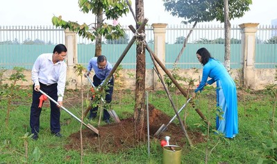 UBND TP.Long Xuyên trồng cây góp phần cải thiện môi trường xanh