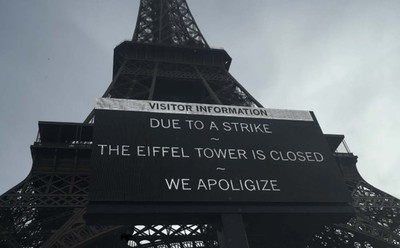 Pháp: Tháp Eiffel đóng cửa do công nhân đình công
