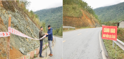 Thanh Hóa: Xuất hiện vết nứt lớn trên đỉnh đồi Nhà Lá chân dốc Sáp Ong - Quốc lộ 15 A
