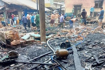 Kiên Giang: Cháy 2 căn nhà gây thiệt hại hoàn toàn ở xã đảo Nam Du