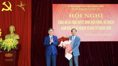 Bổ nhiệm Bí thư Huyện ủy Quảng Trạch làm Giám đốc Sở Kế hoạch và Đầu tư tỉnh Quảng Bình