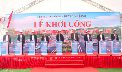 Khởi công tuyến đường gần 800 tỷ đồng ở huyện Mê Linh