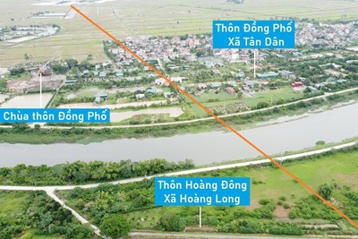 Toàn cảnh vị trí quy hoạch cầu vượt sông Nhuệ trên đường Đỗ Xá - Quan Sơn qua Phú Xuyên, Hà Nội