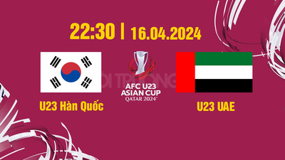 VTV5 Trực tiếp U23 Hàn Quốc vs U23 UAE, 22h30 hôm nay 16/4