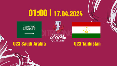 VTV5 Trực tiếp U23 Saudi Arabia vs U23 Tajikistan, 01h00 hôm nay 17/4