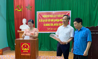 Bắc Giang: Hơn 99% cử tri bỏ phiếu cho ý kiến về sắp xếp đơn vị hành chính