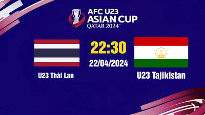 VTV5 TNB Trực tiếp U23 Thái Lan vs U23 Tajikistan, 22h30 hôm nay 22/4