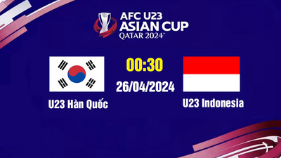 VTV5 Trực tiếp U23 Hàn Quốc vs U23 Indonesia, 00h30 hôm nay 26/4