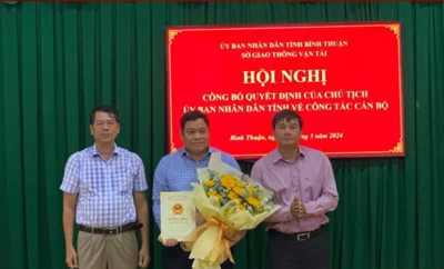 Ông Nguyễn Thanh Long giữ chức Phó Giám đốc Sở Giao thông Vận tải tỉnh Bình Thuận