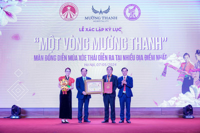 Kỷ lục màn múa xòe Thái tại 42 cơ sở trong và ngoài nước của Tập đoàn Mường Thanh