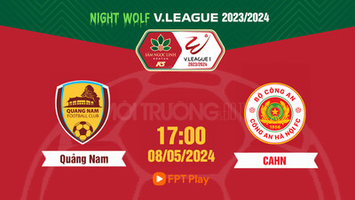 Trực tiếp Quảng Nam vs CAHN, 17h00 hôm nay 8/5 trên FPT Play, HTV Thể thao