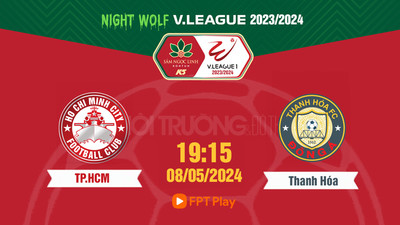 Trực tiếp TP Hồ Chí Minh vs Thanh Hóa, 19h15 hôm nay 8/5 trên FPT Play, HTV Thể thao