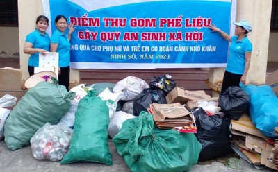 Hội viên phụ nữ xã Ninh Sở (Thường Tín, Hà Nội) biến bãi rác thành vườn hoa