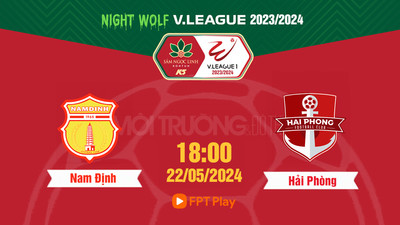 VTV5 Trực tiếp Nam Định vs Hải Phòng, 18h00 hôm nay 22/5, V-League 2023/24