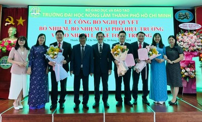 Trao quyết định bổ nhiệm 2 Phó hiệu trưởng Trường ĐH Nông Lâm TP.HCM