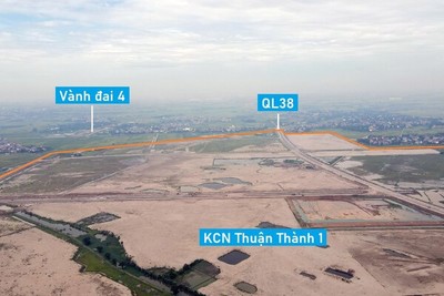 Cận cảnh Khu công nghiệp Thuận Thành 1 rộng gần 250 ha đang xây cạnh Vành đai 4