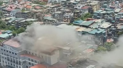 Hà Nội: Kịp thời dập tắt đám cháy tại một khách sạn ở quận Đống Đa
