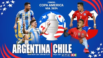Trực tiếp Chile vs Argentina, Copa America 2024, 8h ngày 26/06 trên VTC1