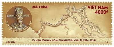 Phát hành bộ tem bưu chính kỷ niệm 200 năm hoàn thành kênh Vĩnh Tế (1824 - 2024)