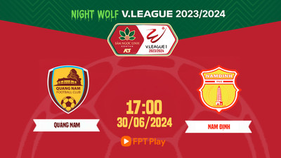 VTV5 Trực tiếp Quảng Nam vs Nam Định, 17h00 hôm nay 30/6, V-League 2023/24