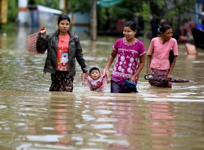 Myanmar: Gần 2.000 hộ gia đình sơ tán do nước sông dâng cao
