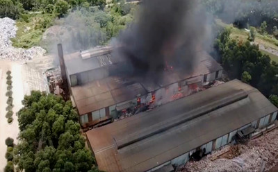 Hà Tĩnh: Cháy lớn tại Nhà máy xử lý rác Phú Hà (Kỳ Anh)