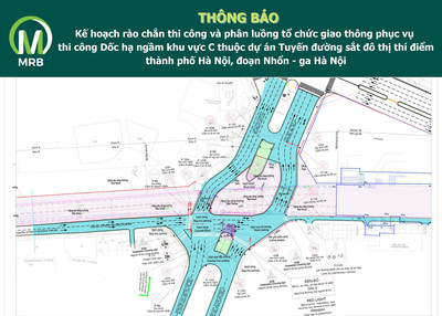 Thi công rào chắn tại ga ngầm của đường sắt Nhổn - ga Hà Nội