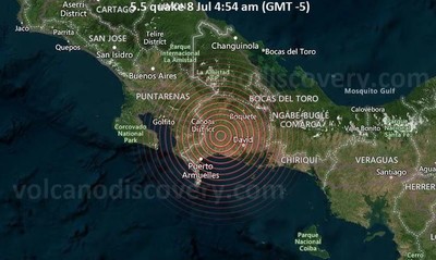 Động đất làm rung chuyển khu vực biên giới Panama-Costa Rica