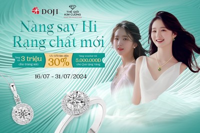 Chất mới say Hi! DOJI và Thế giới Kim cương tặng đến 3 triệu đồng khi mua trang sức